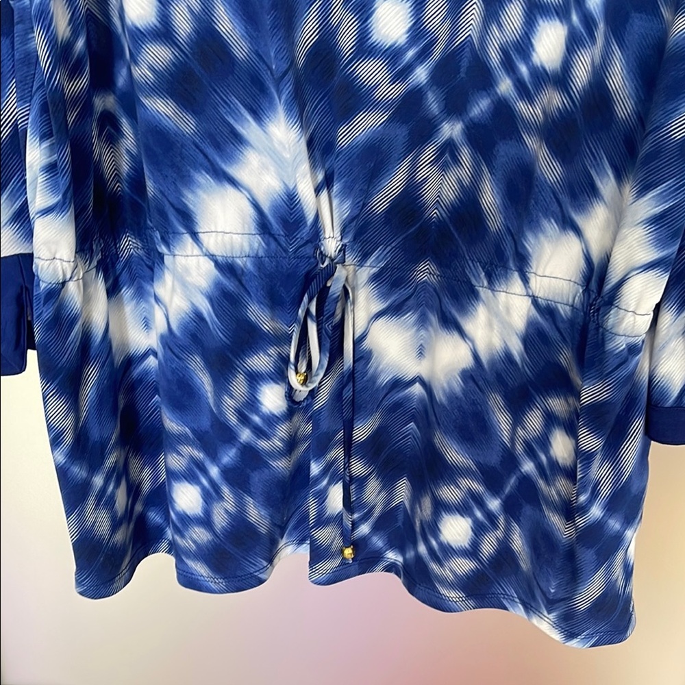 Ellen Tracy Blue and White Women's Top xl Tunic - Picture 3 of 3